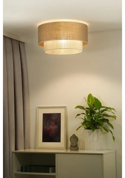 Duolla - Stropné svietidlo YUTE BOHO 3xE27/15W/230V pr. 60 cm hnedá/krémová