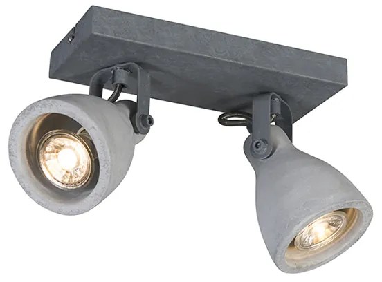 Priemyselné bodové svetlo sivá betón 2-svetlo - Creto