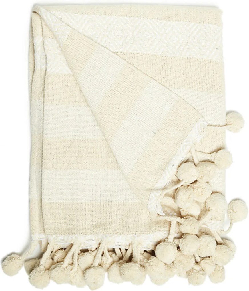 Bavlnená deka s pomponem, 130x170 cm Simla PIW014.1