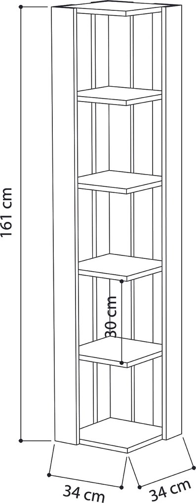 Rohová knižnica Houseland Nati biela II
