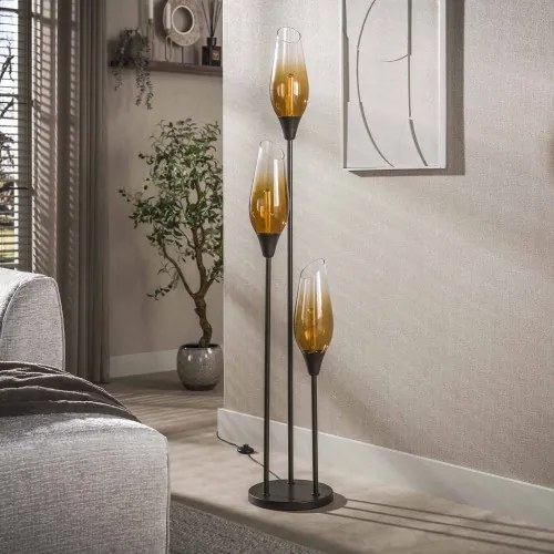 Stojaca lampa 76-90S Cocoon 3L Brown clear glass - Komfort-nábytok