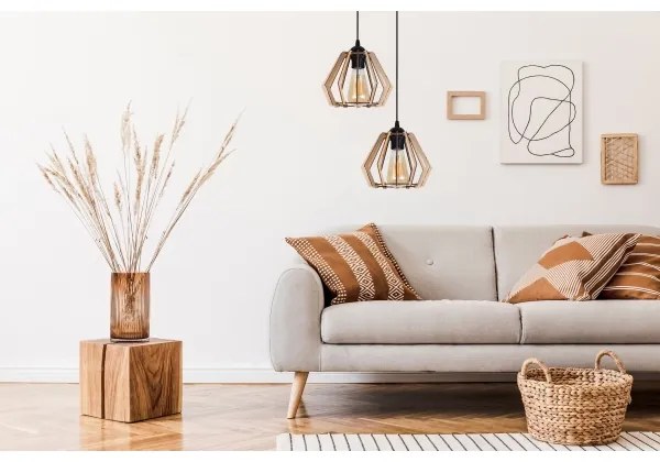 Luster na lanku BERGO 2xE27/60W/230V čierna