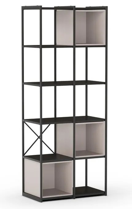 Čierno-krémová knižnica 71x179 cm Anya – Marckeric