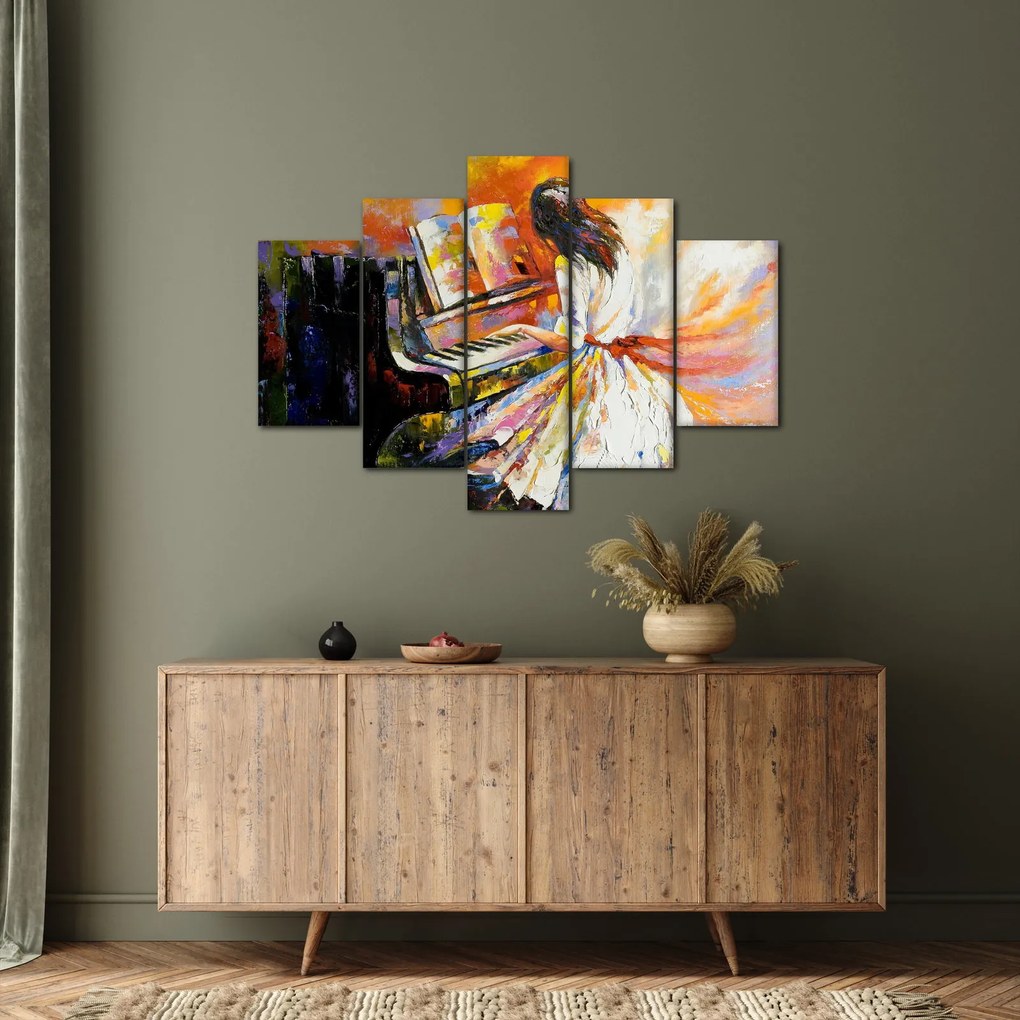 Obraz - Žena hrajúca na piáno (150x105 cm)