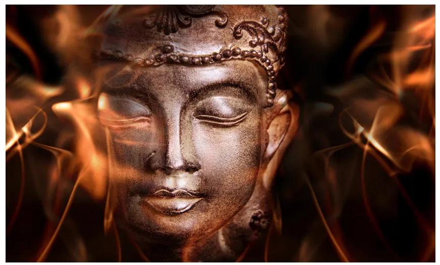 Artgeist Fototapeta - Buddha. Fire of meditation. Veľkosť: 245x193, Verzia: Samolepiaca