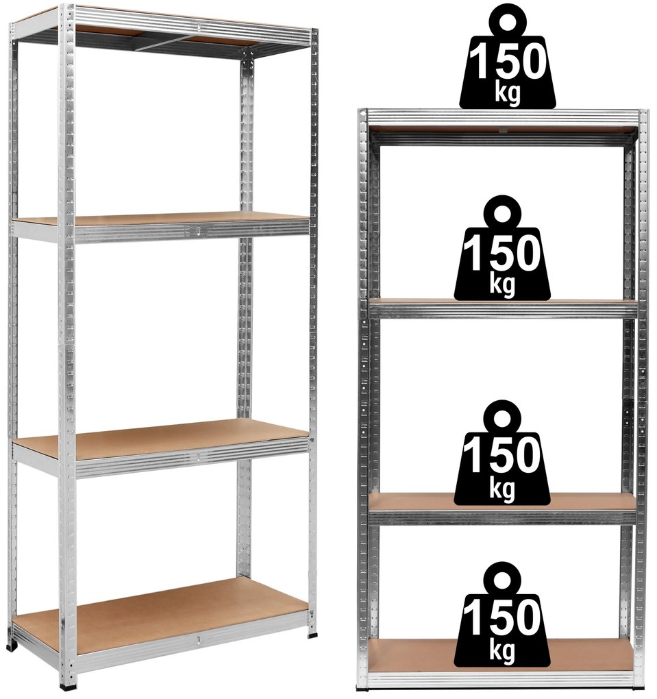 Dielenský regál IRONHOLD 174x80 cm strieborný