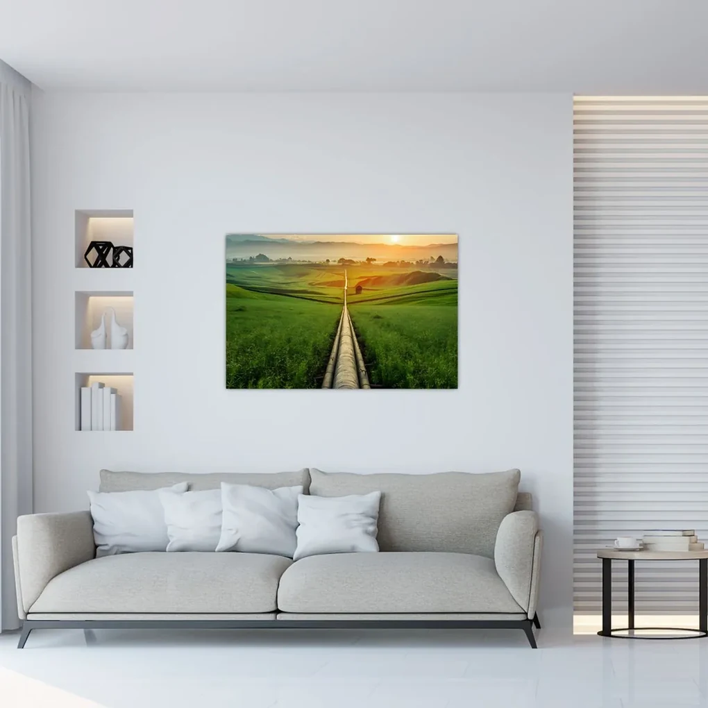 Obraz - Východ slnka nad údolím (90x60 cm)