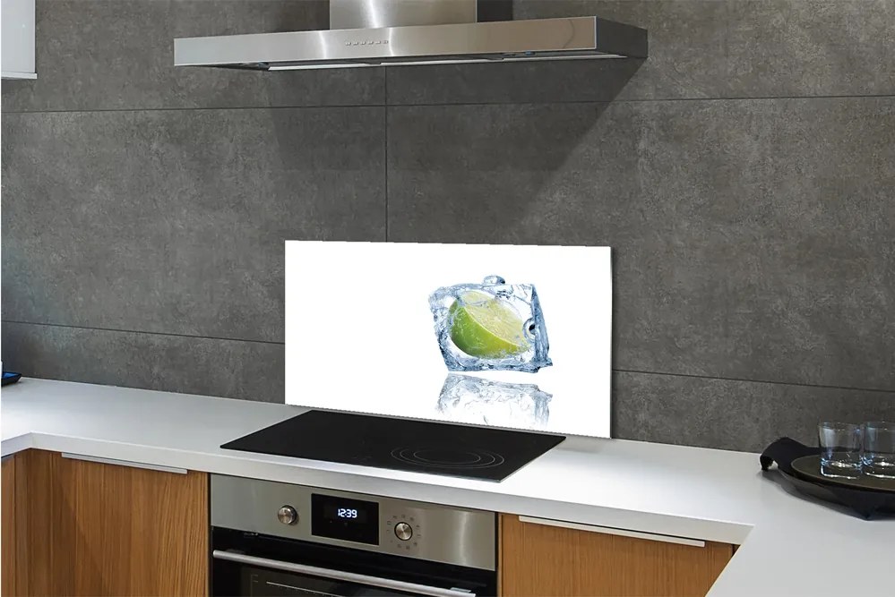 Sklenený obklad do kuchyne Na kocky ľadu vápno 140x70 cm