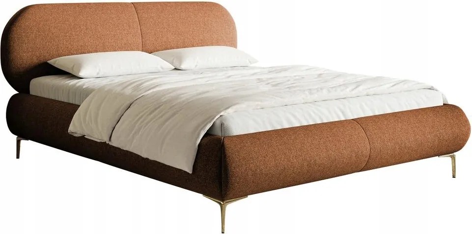Manželská posteľ 160cm Octave (rošt úl. priestor) (medená zlatá)