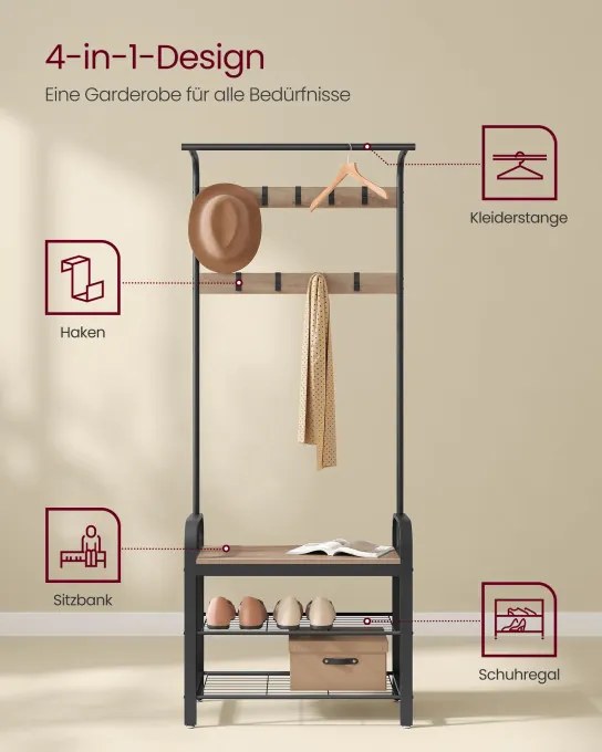 Vešiakový stojan s botníkom HSR040K02