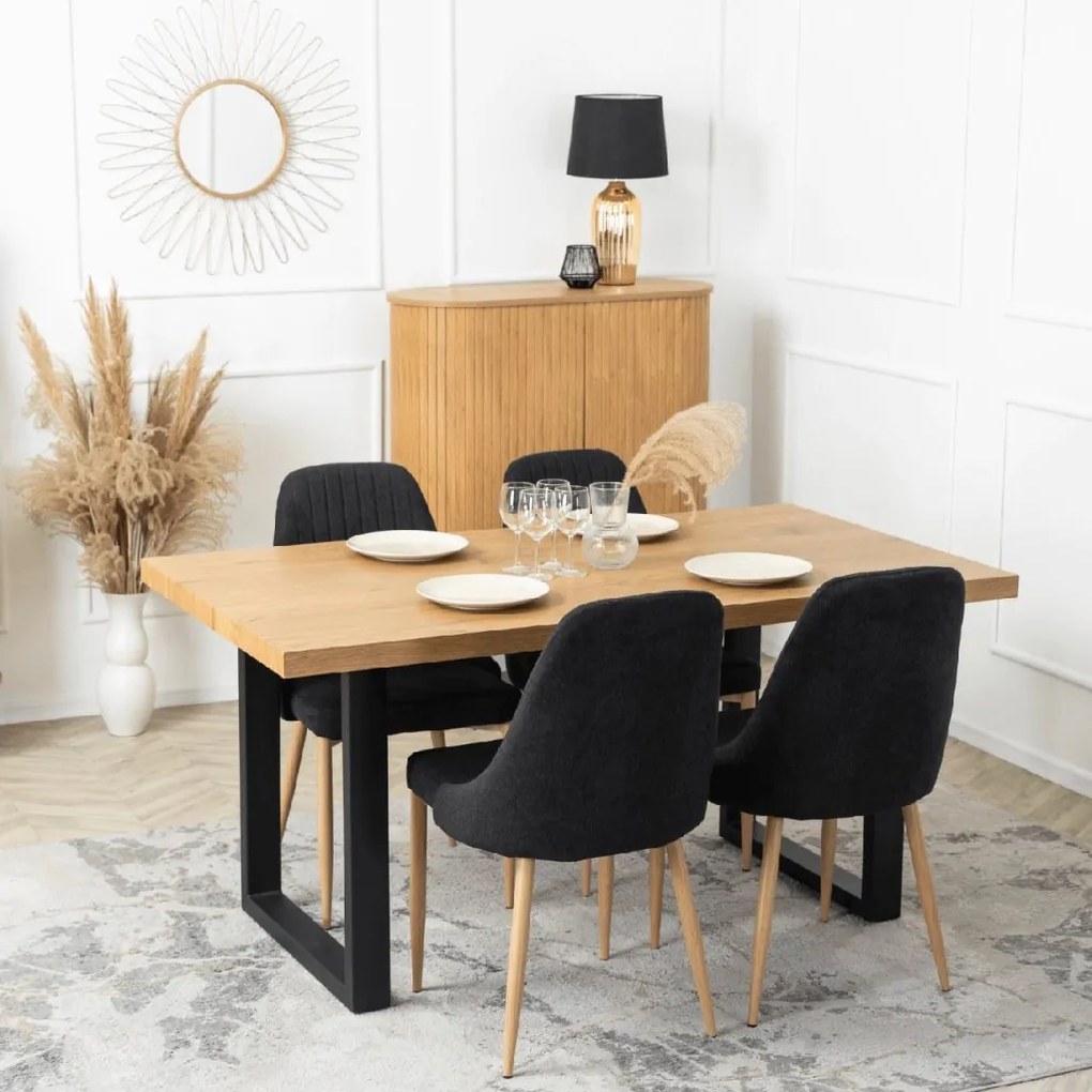 PROXIMA.store - Čalúnená jedálenská stolička TORINO FARBA: čierna