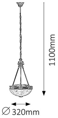 Rabalux 8637 - Luster na reťazi ANNABELLA 2xE27/60W/230V