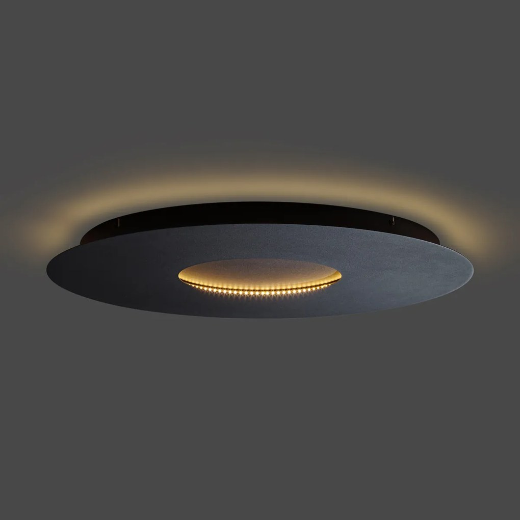 Moderné stropné svietidlo čierne 60 cm vrátane LED s 3-stupňovým stmievaním - Morning