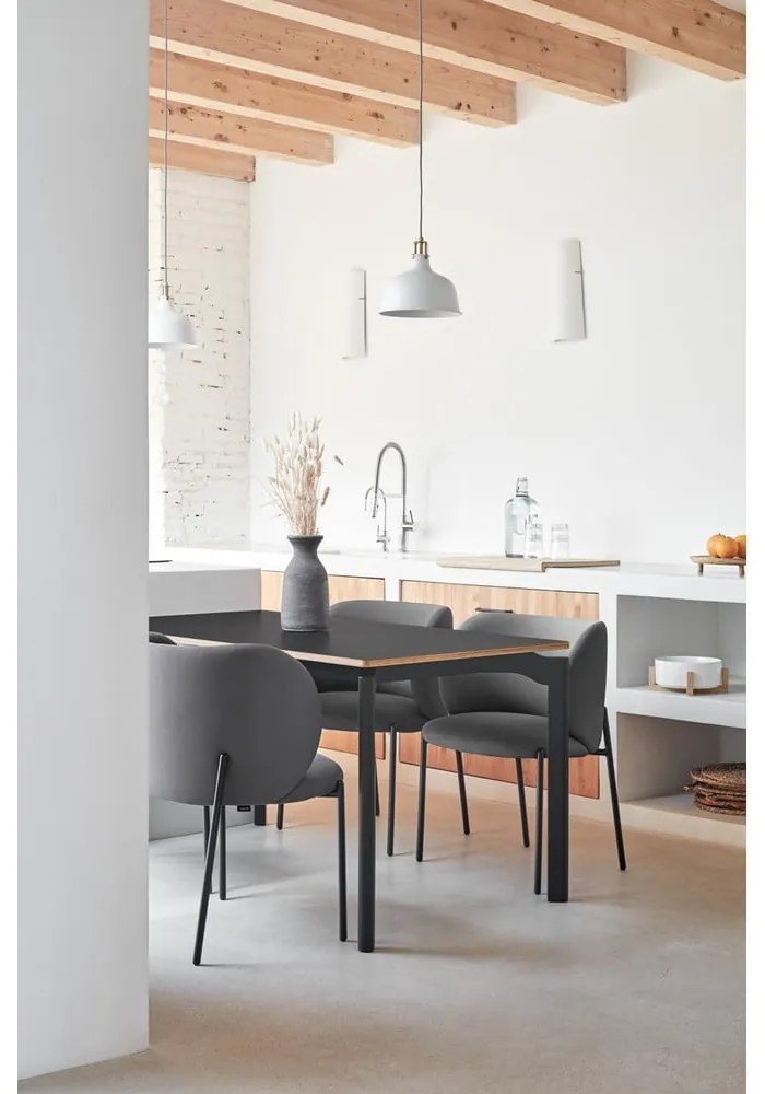 Tmavosivé čalúnené jedálenské kreslá v súprave 2 ks Mogi – Teulat