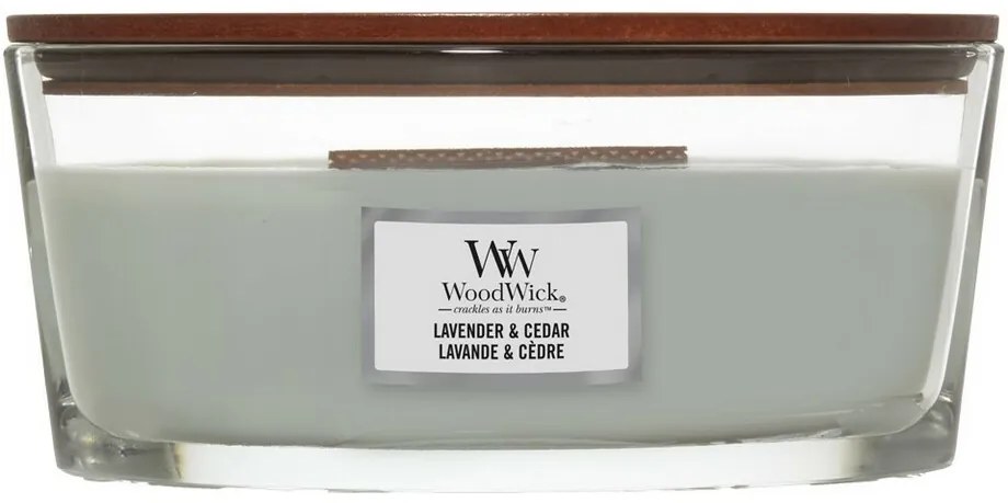 WoodWick sviečka s vôňou levandule a cédru, 453 g