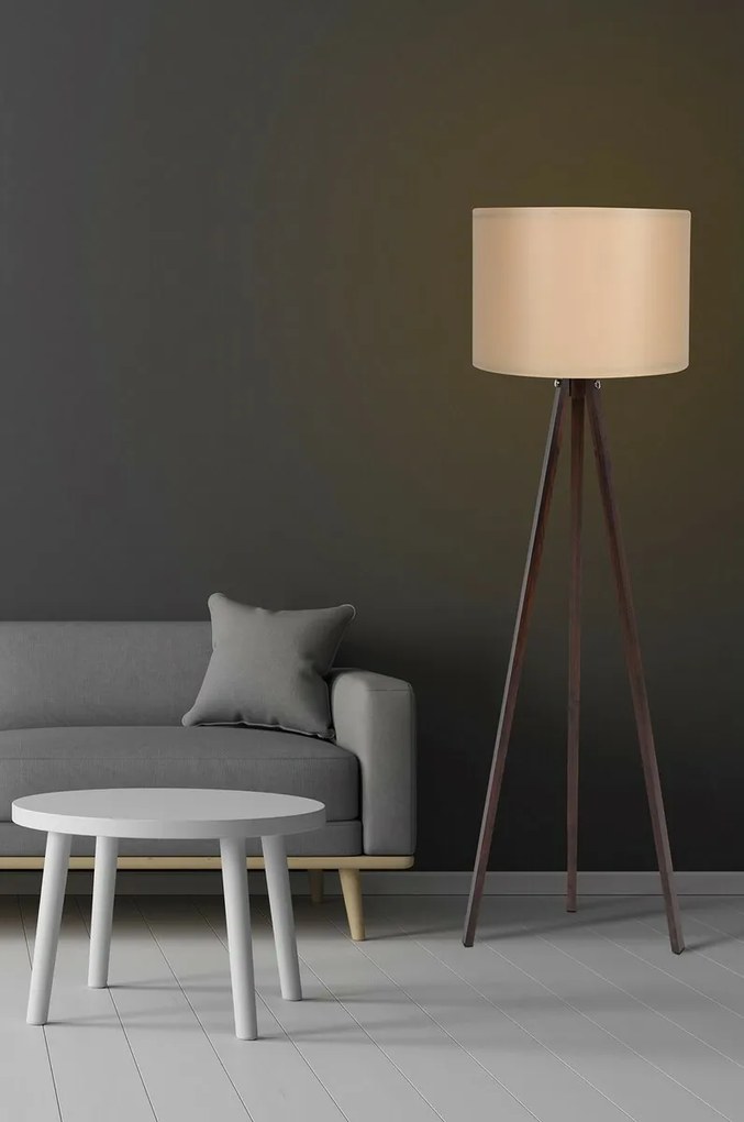 Stojacia lampa Tripod Cream Walnut 101