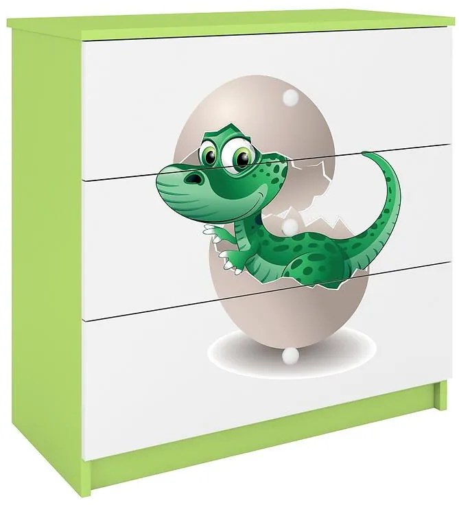 Detská komoda Babydreams zelená – Dino