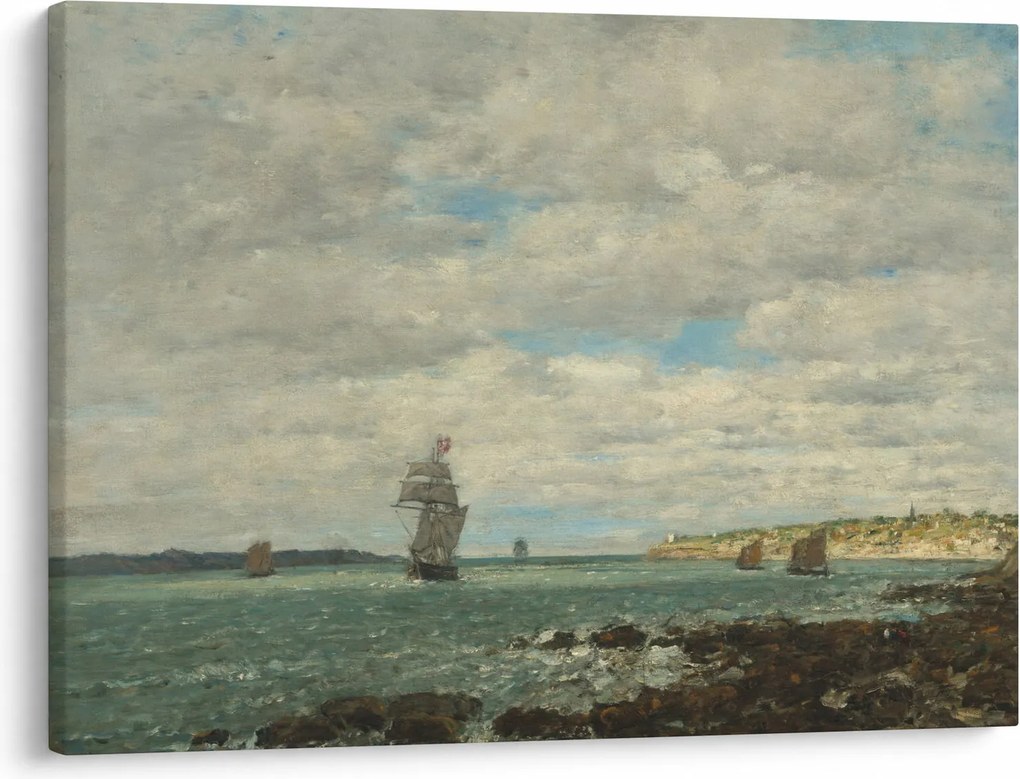 Obraz - Eugène Boudin, Coast of Brittany, reprodukcia (70x50 cm)