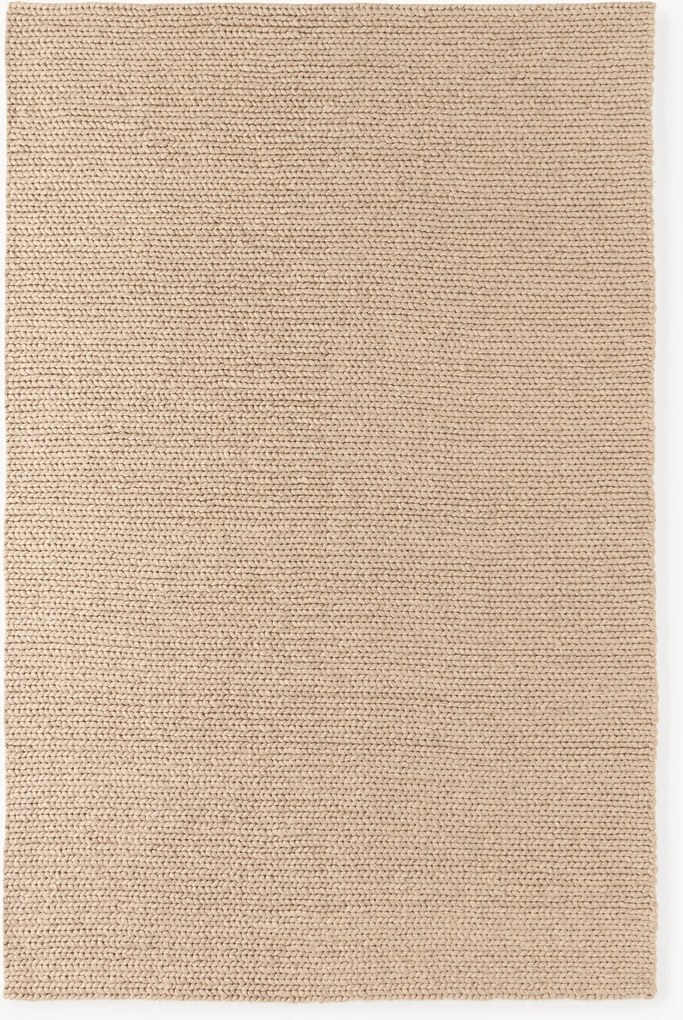 Ručne tkaný vlnený koberec's vrúbkovanou štruktúrou Bruna