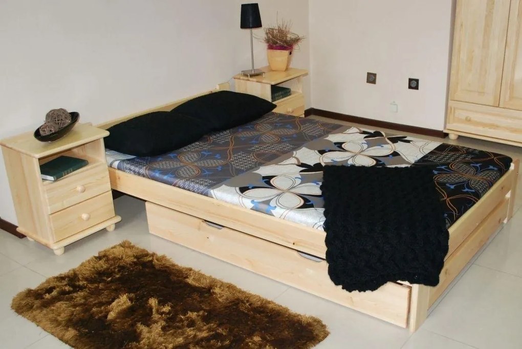 MPE, MAREK 180x200 posteľ z masívneho dreva, dekor borovice, jelša, dub, orech