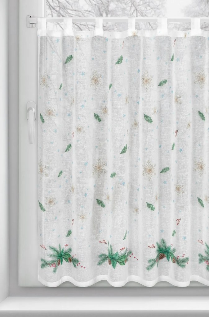 KRÁTKA VIANOČNÁ ZÁCLONA NA PÚTKACH XMAS1 90X150 CM VIACFAREBNÁ