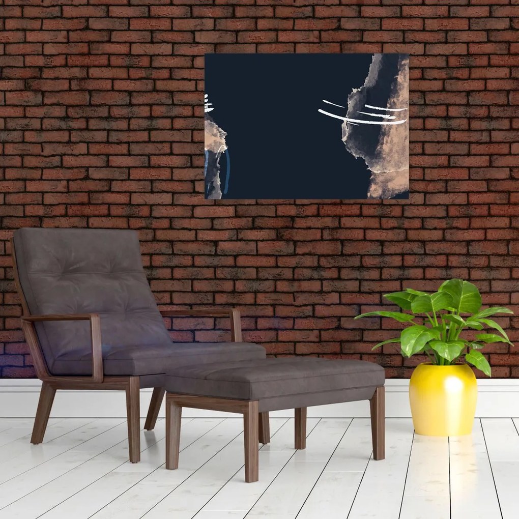 Obraz - Tmavomodrá abstrakcia (70x50 cm)