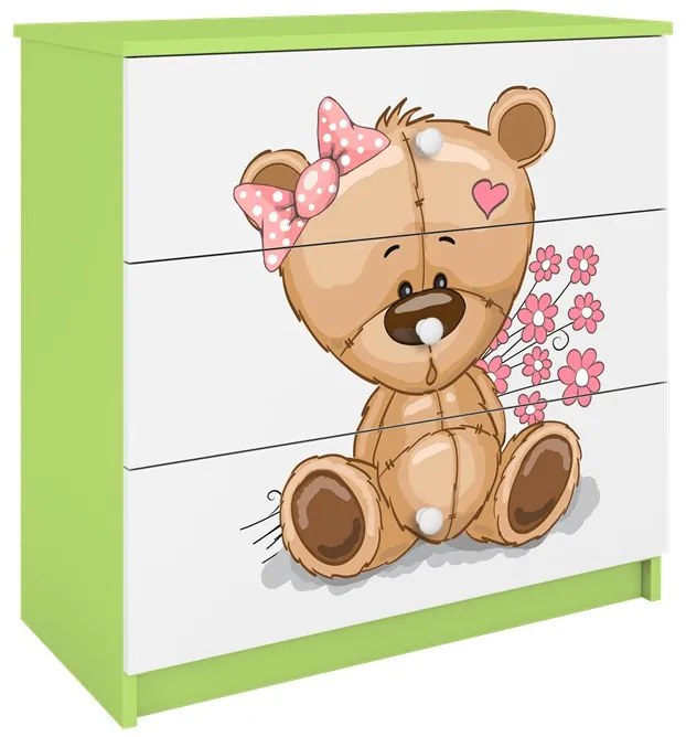 Komoda Babydreams 80 cm macko zelená