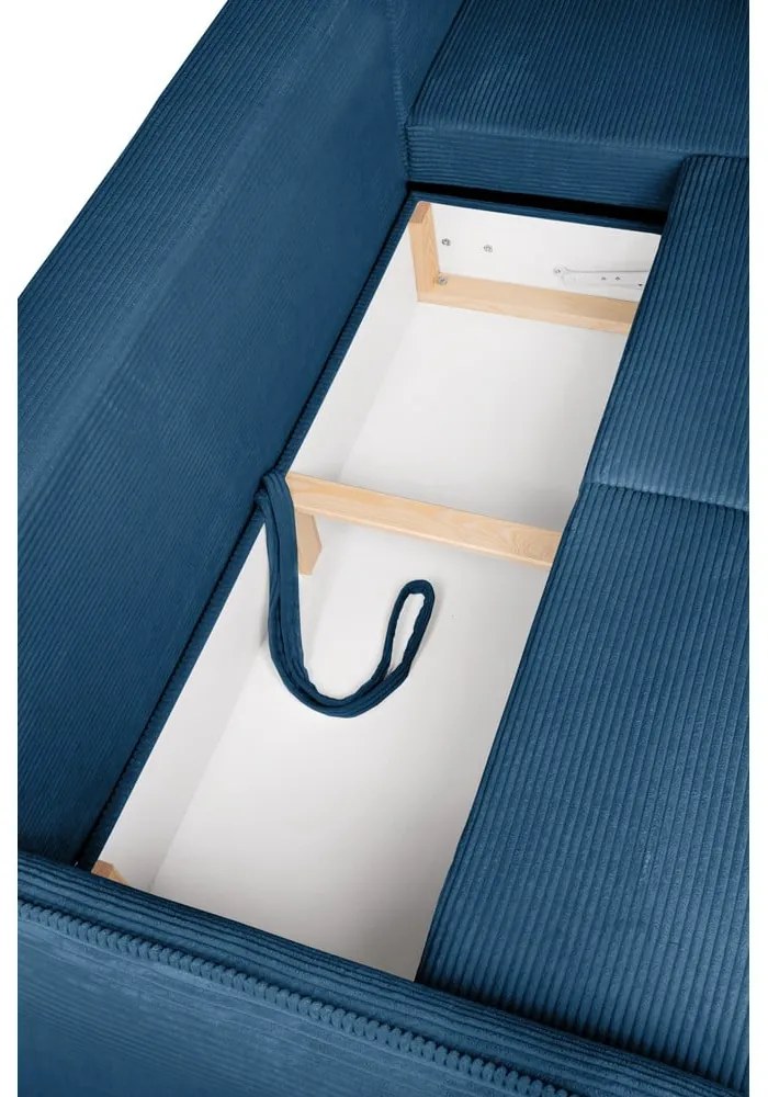 Modrá menčestrová rozkladacia rohová pohovka (pravý roh) Tori – Bonami Selection