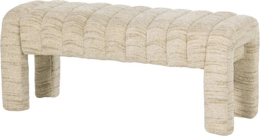 Béžová polstrovaná lavica z textílie buklé Frex – WOOOD