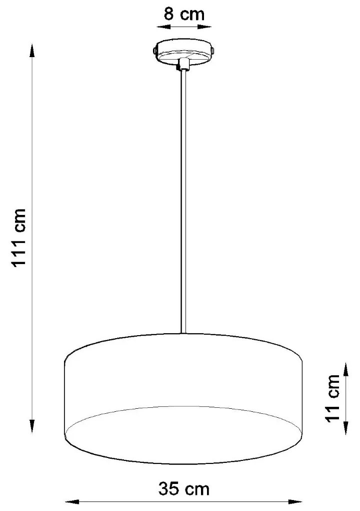 Závesné svietidlo Arena, 1x sivé plastové tienidlo, (biely plast), (fi 35 cm)
