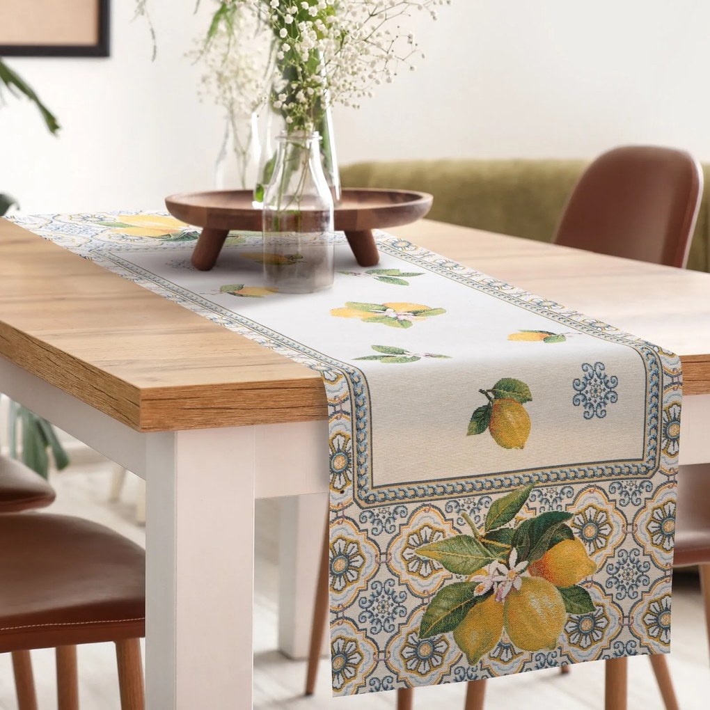 EUROFIRANY GOBELÍNOVÝ BEHÚŇ NA STÔL LEMON 40X100 CM VZOROVANÝ