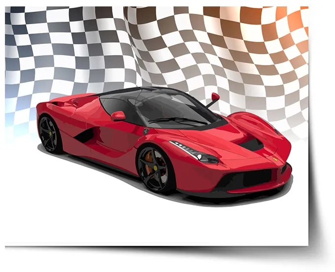 Sablio Plagát Ferrari Závodná vlajka - 60x40 cm