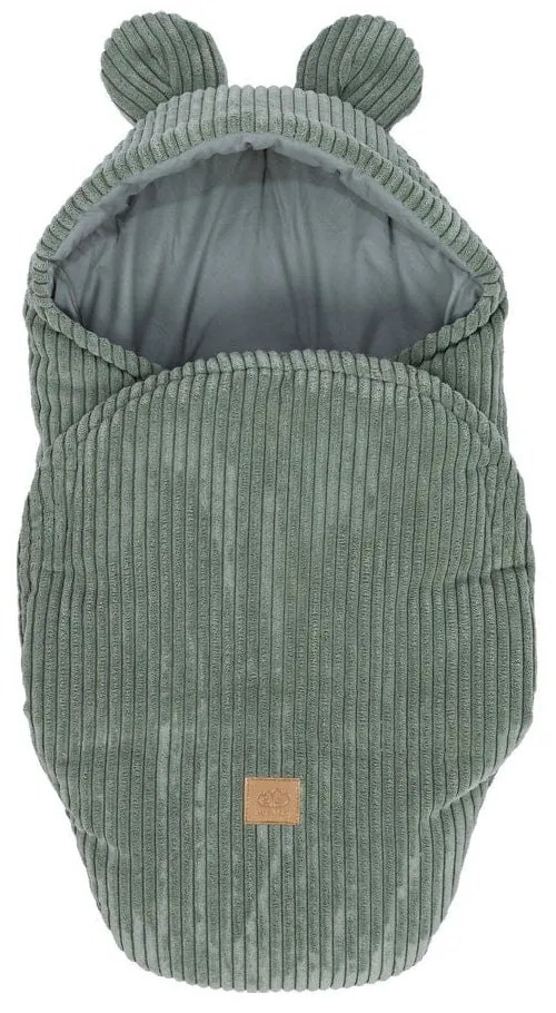 Zelená menčestrová detská zavinovačka 45x80 cm – Meowbaby