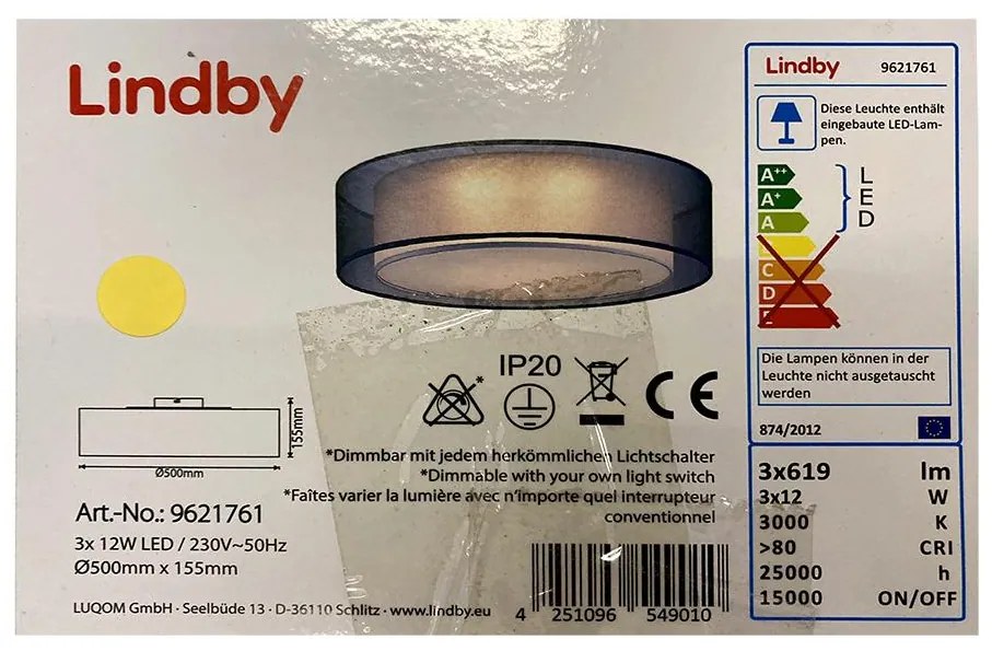 Lindby Lindby - LED Stmievateľné stropné svietidlo AMON 3xLED/12W/230V LW0018