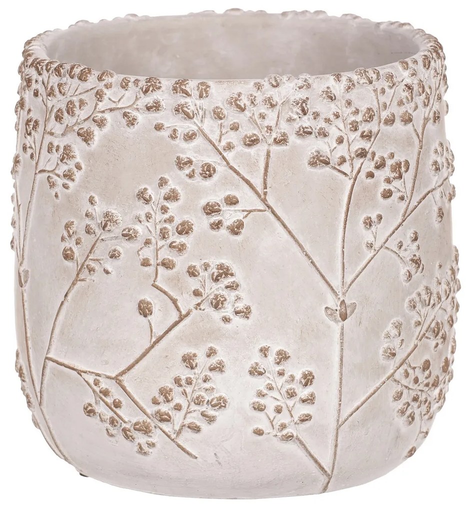Betónový obal s dekorom gypsophily, 20 x 19 x 20 cm