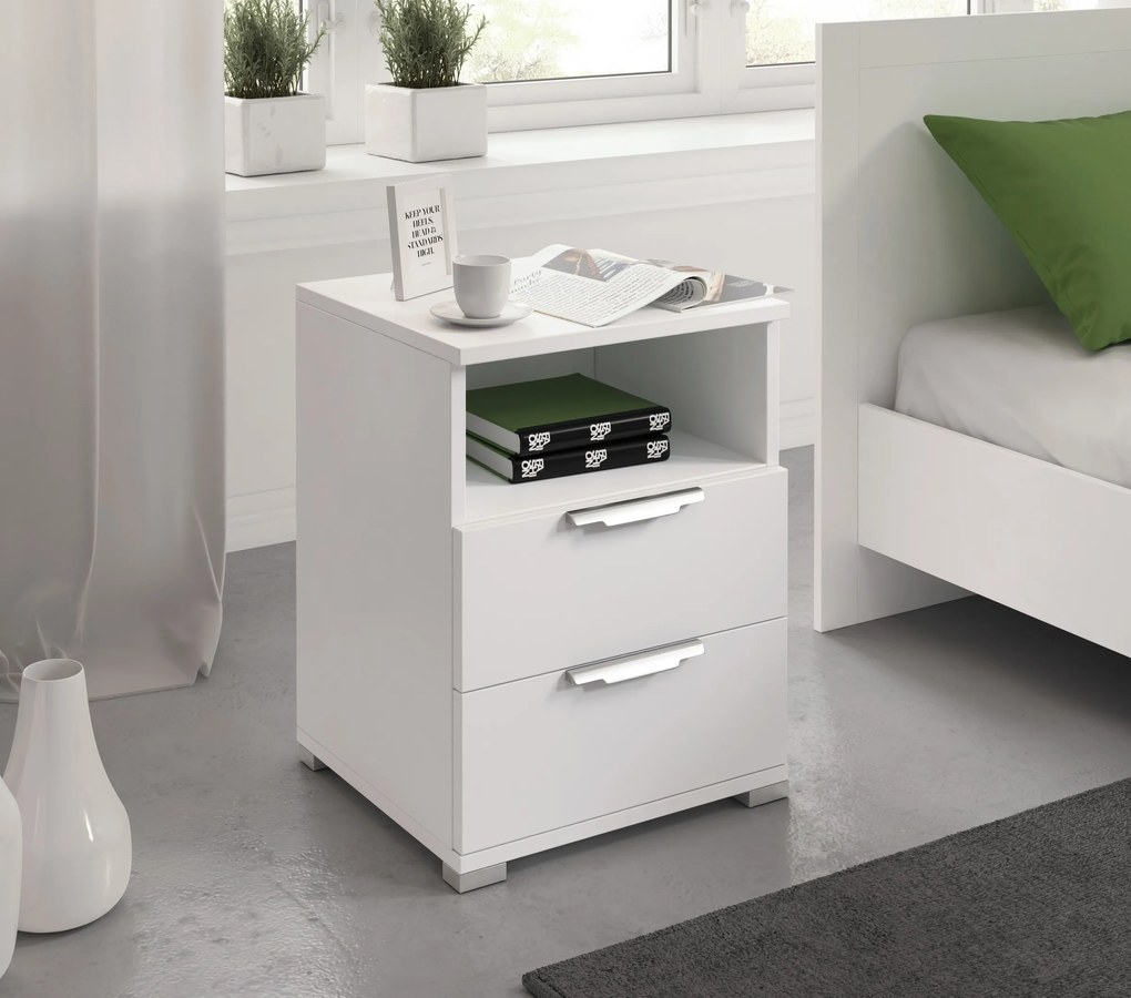 Noční stolek Naka 46 cm bílý