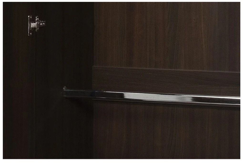 Šatní skříň Porti 73 165 cm z masivu dub čokoládový