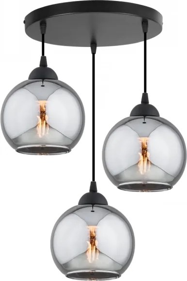 Brilagi - Luster na lanku DIOR 3xE27/60W/230V čierna/dymová sivá