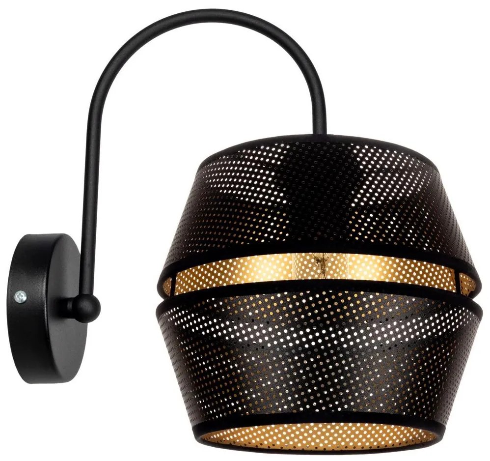 Nástenné svietidlo PARIS 1xE27/60W/230V čierna/zlatá