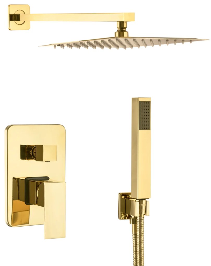 Gamma ZN6, podomietková sprchová súprava s dažďovou a ručnou sprchovou hlavicou, zlatá lesklá, GMA-ZN6-GD