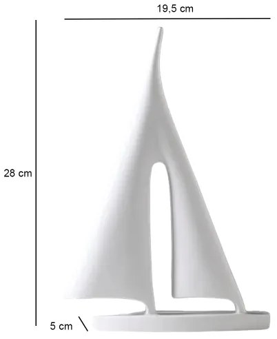 Dekorácia na stôl 28 cm živica/biela