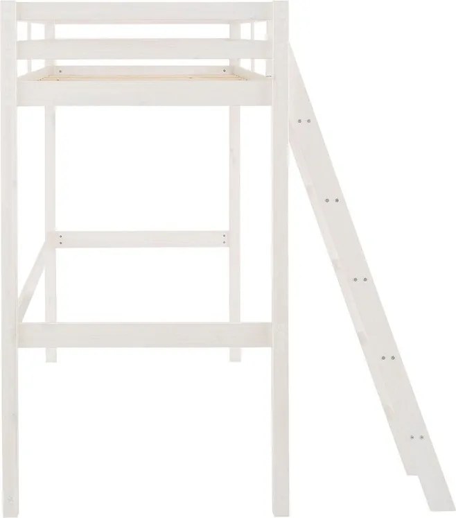 Biela vyvýšená posteľ z borovicového dreva Støraa Alpi2