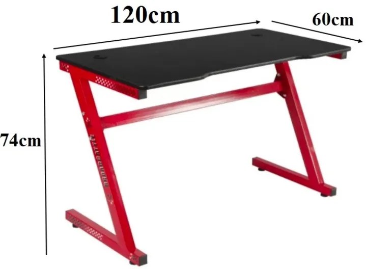 Kvalitný herný stôl LED 120 cm