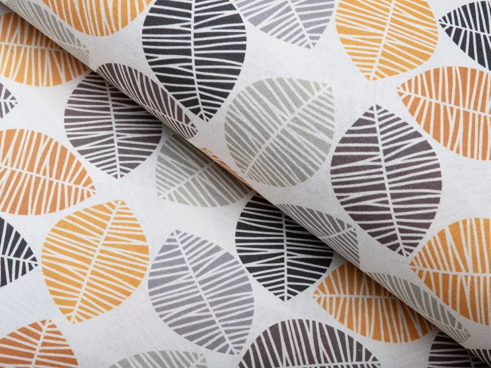 Biante Dekoračná obliečka na vankúš Leona LN-136 Hnedé a oranžové lístky 30 x 50 cm