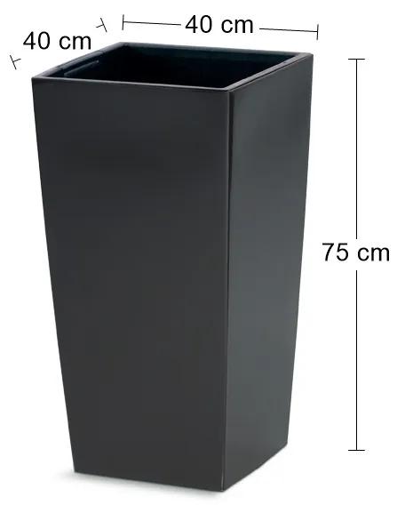 Vysoký plastový kvetináč DURS400 40 cm - antracit