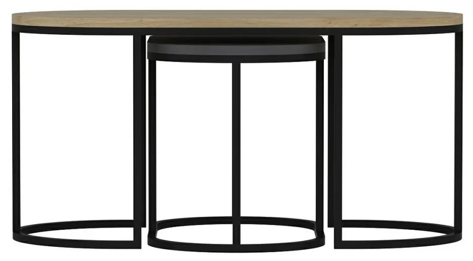 Odkladací stolík Dena Anthracite, 3 ks
