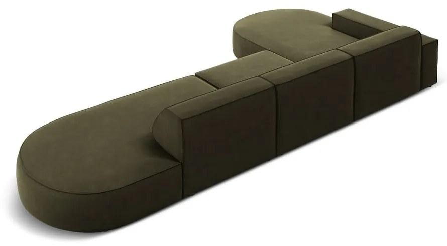 Zelená zamatová rohová pohovka (ľavý roh) Jodie - Micadoni Home