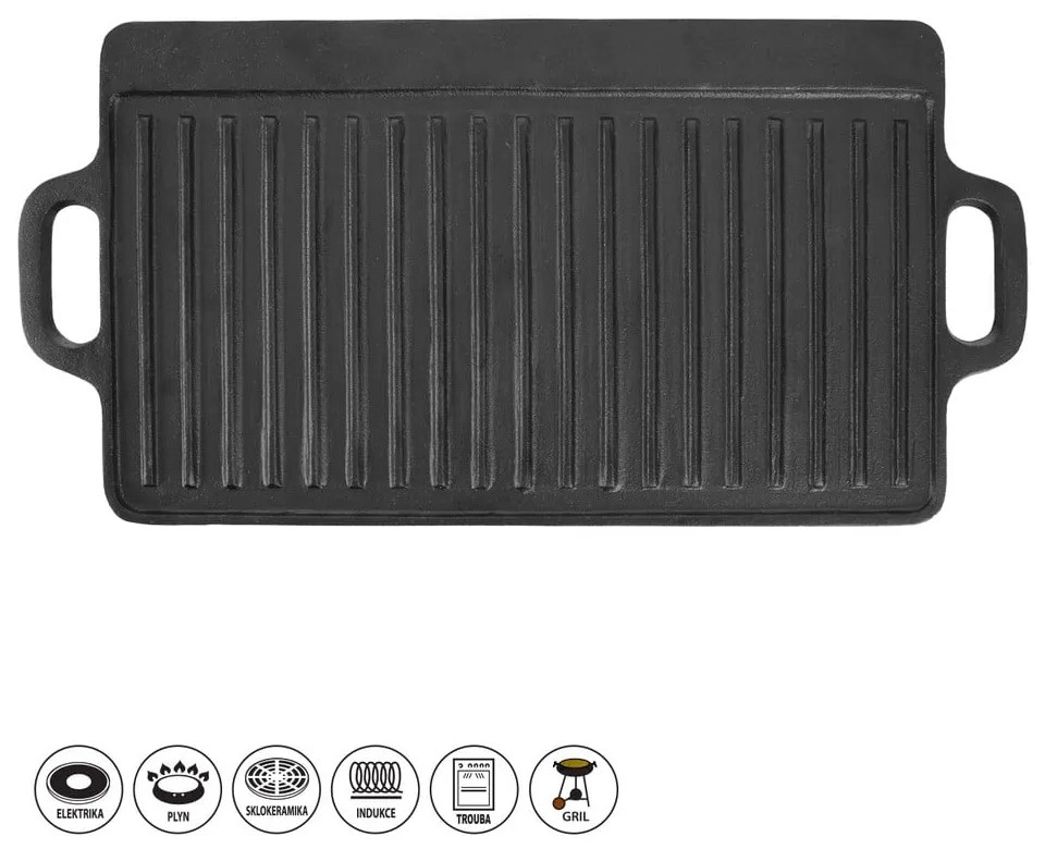Liatinová grilovacia doska 23x45,5 cm LITINA – Orion
