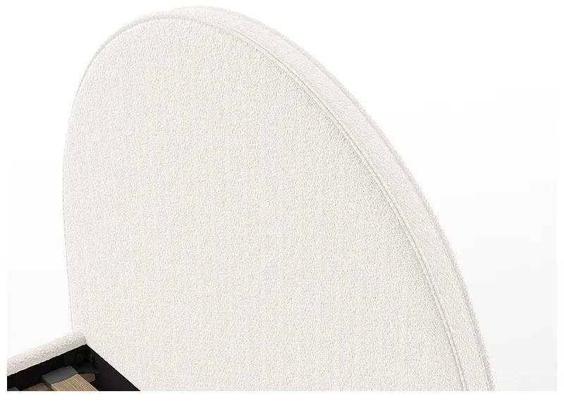 Biela čalúnená jednolôžková posteľ s úložným priestorom s roštom 90x200 cm Moon – Vipack