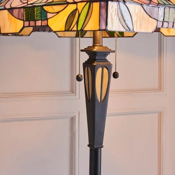 Endon 64383 - Stojacia lampa Tiffany WILLIOW 2xE27/60W/230V pr. 42,5 cm